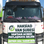 HAKSİAD Van Şubesi üyeleri deprem bölgesine 1 tır gıda malzemeleri gönderdi.